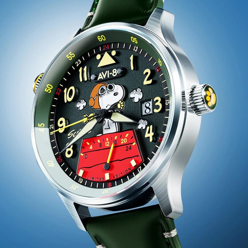 HAWKER HURRICANE MCKELLAR DUAL TIME PEANUTS SNOOPY FLYING ACE LIMITED EDITION AV-4151-05 (Citizen Miyota GP01 Mekanizmalı) Erkek Kol Saati - Thumbnail
