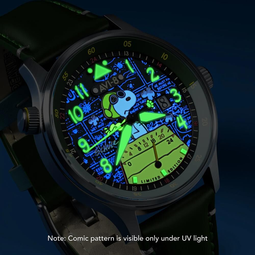 HAWKER HURRICANE MCKELLAR DUAL TIME PEANUTS SNOOPY FLYING ACE LIMITED EDITION AV-4151-05 (Citizen Miyota GP01 Mekanizmalı) Erkek Kol Saati