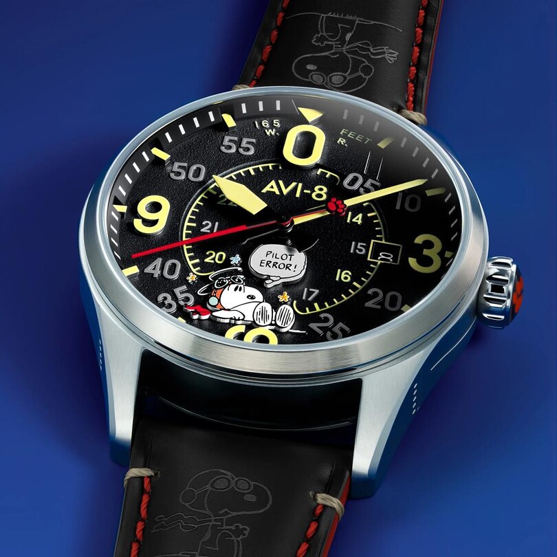 SPITFIRE SMITH SNOOPY PEANUTS FLYING ACE PILOT ERROR LIMITED EDITION AV-4152-01 Otomatik (Citizen Miyota 8215 Mekanizmalı) Erkek Kol Saati - Thumbnail