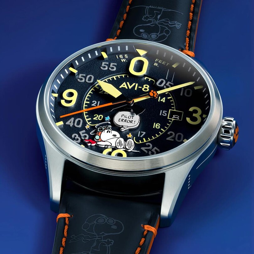 SPITFIRE SMITH SNOOPY PEANUTS FLYING ACE PILOT ERROR LIMITED EDITION AV-4152-02 Otomatik (Citizen Miyota 8215 Mekanizmalı) Erkek Kol Saati - Thumbnail