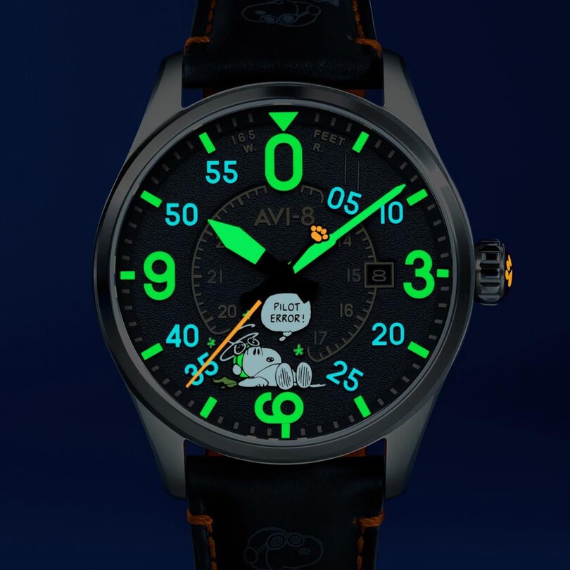 SPITFIRE SMITH SNOOPY PEANUTS FLYING ACE PILOT ERROR LIMITED EDITION AV-4152-02 Otomatik (Citizen Miyota 8215 Mekanizmalı) Erkek Kol Saati - Thumbnail