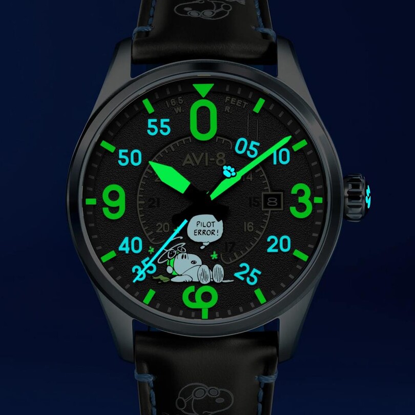 SPITFIRE SMITH SNOOPY PEANUTS FLYING ACE PILOT ERROR LIMITED EDITION AV-4152-03 Otomatik (Citizen Miyota 8215 Mekanizmalı) Erkek Kol Saati - Thumbnail