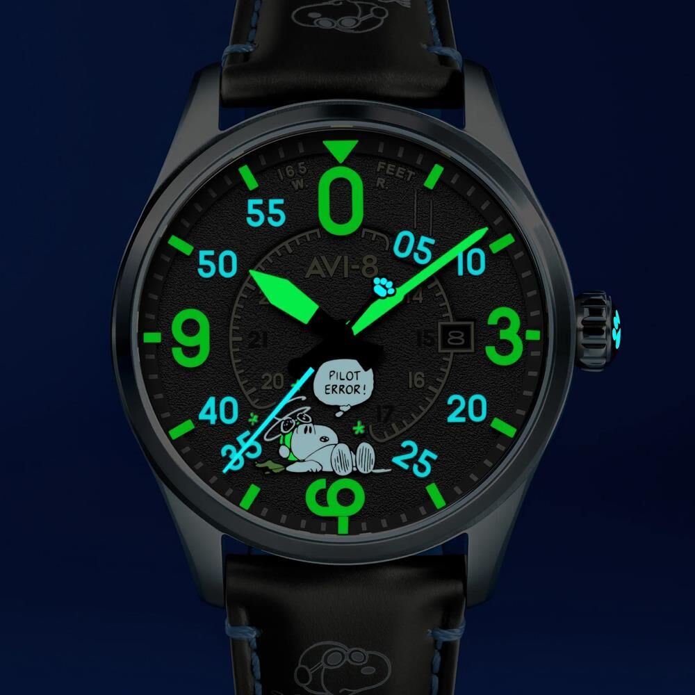 SPITFIRE SMITH SNOOPY PEANUTS FLYING ACE PILOT ERROR LIMITED EDITION AV-4152-03 Otomatik (Citizen Miyota 8215 Mekanizmalı) Erkek Kol Saati