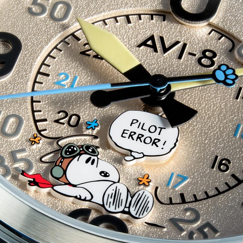 SPITFIRE SMITH SNOOPY PEANUTS FLYING ACE PILOT ERROR LIMITED EDITION AV-4152-04 Otomatik (Citizen Miyota 8215 Mekanizmalı) Erkek Kol Saati - Thumbnail