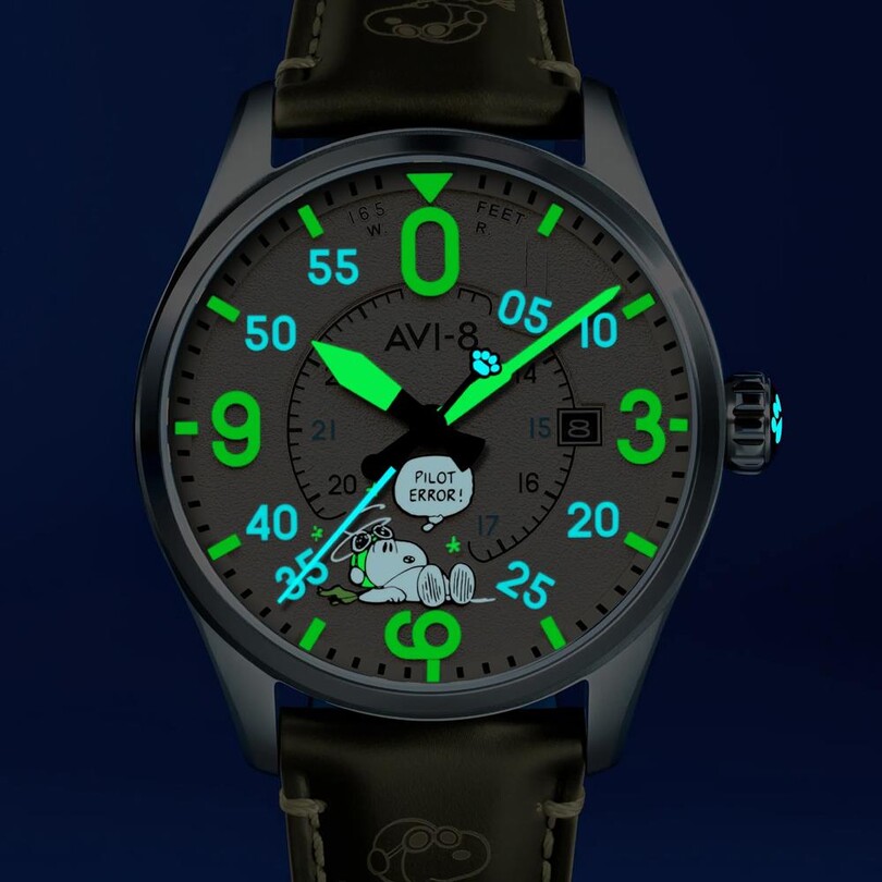 SPITFIRE SMITH SNOOPY PEANUTS FLYING ACE PILOT ERROR LIMITED EDITION AV-4152-04 Otomatik (Citizen Miyota 8215 Mekanizmalı) Erkek Kol Saati - Thumbnail