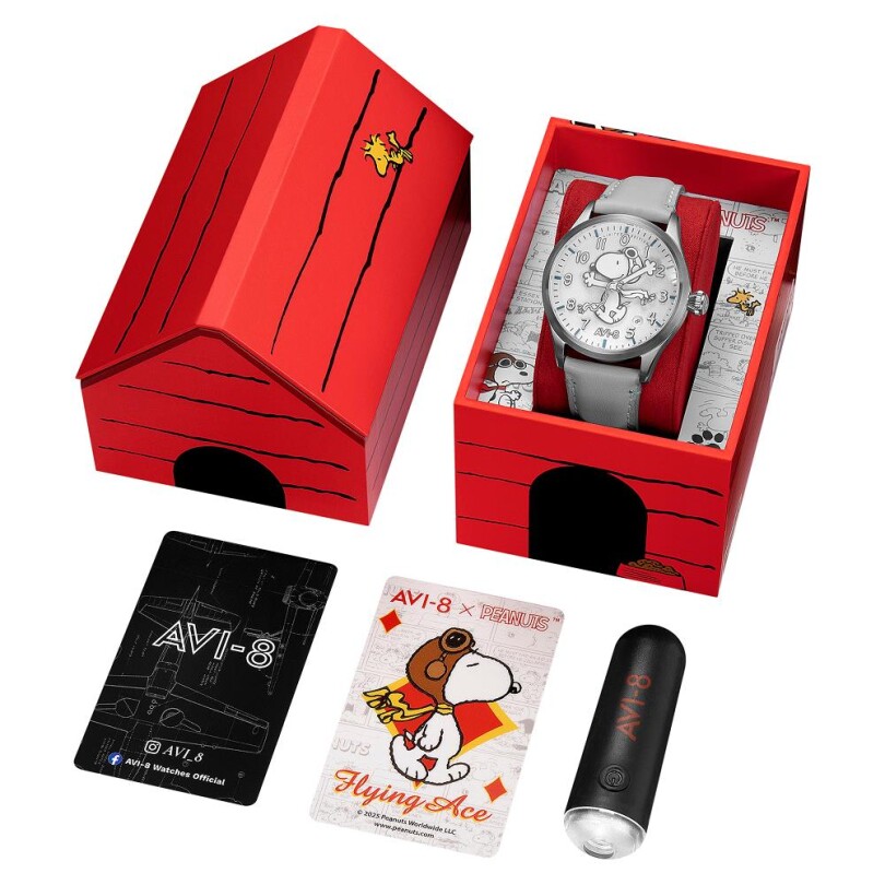 FLYBOY ENGINEER PEANUTS SNOOPY FLYING ACE MONOTONE LIMITED EDITION AV-4156-01 Otomatik (Seiko NH35 Mekanizmalı) Erkek Kol Saati - 6