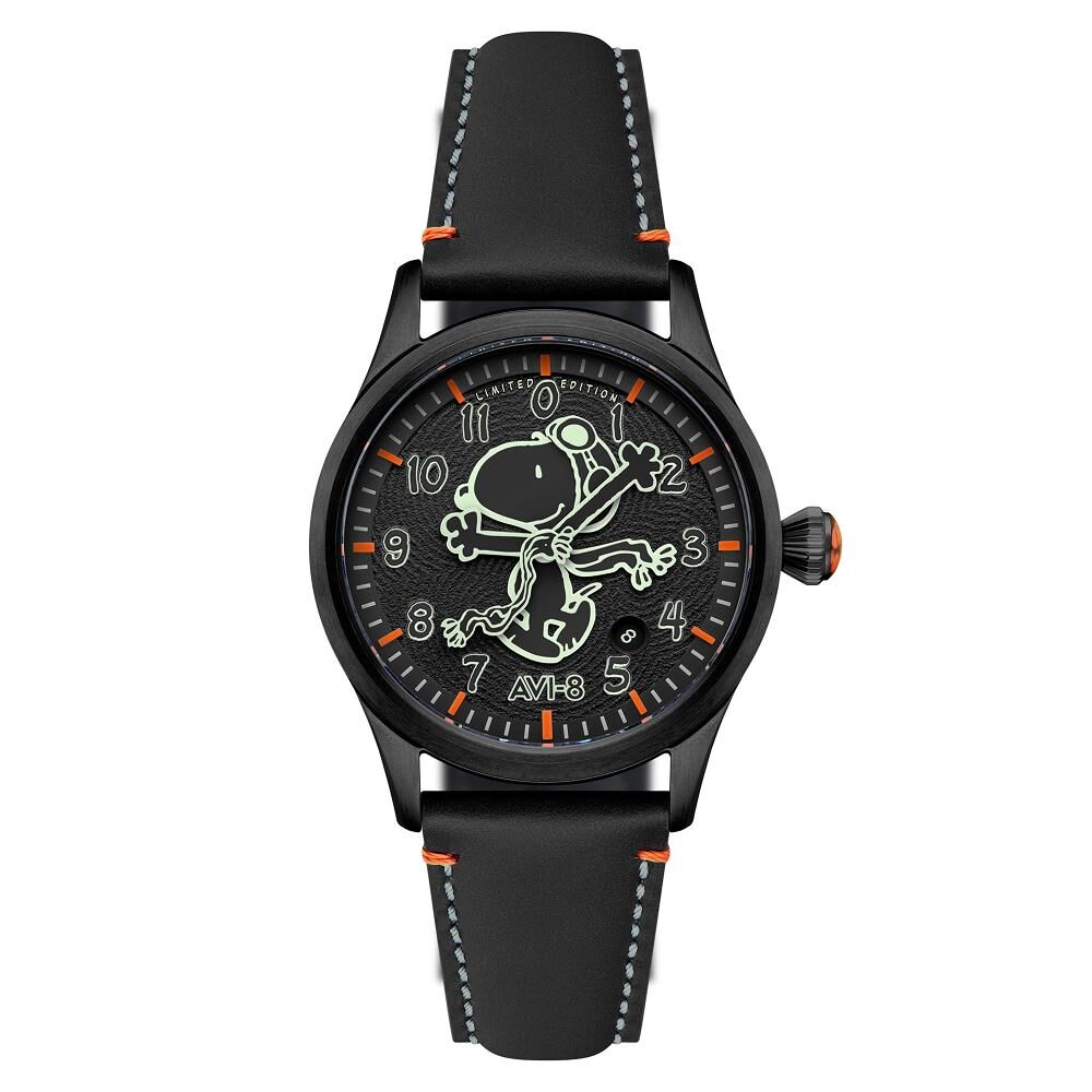 FLYBOY ENGINEER PEANUTS SNOOPY FLYING ACE MONOTONE LIMITED EDITION AV-4156-02 Otomatik (Seiko NH35 Mekanizmalı) Erkek Kol Saati - 1