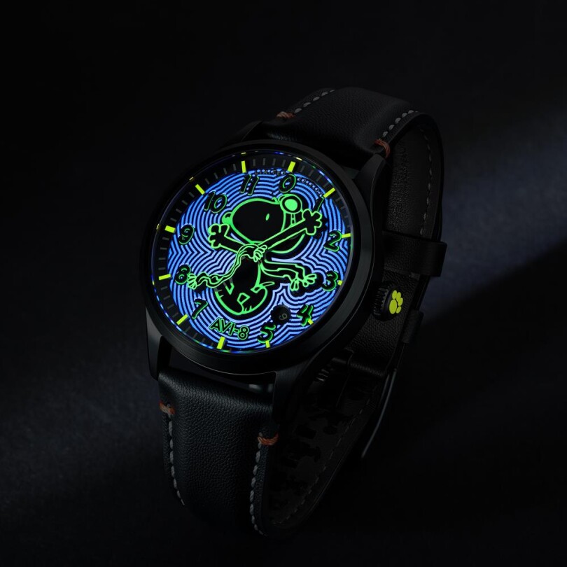 FLYBOY ENGINEER PEANUTS SNOOPY FLYING ACE MONOTONE LIMITED EDITION AV-4156-02 Otomatik (Seiko NH35 Mekanizmalı) Erkek Kol Saati - 5