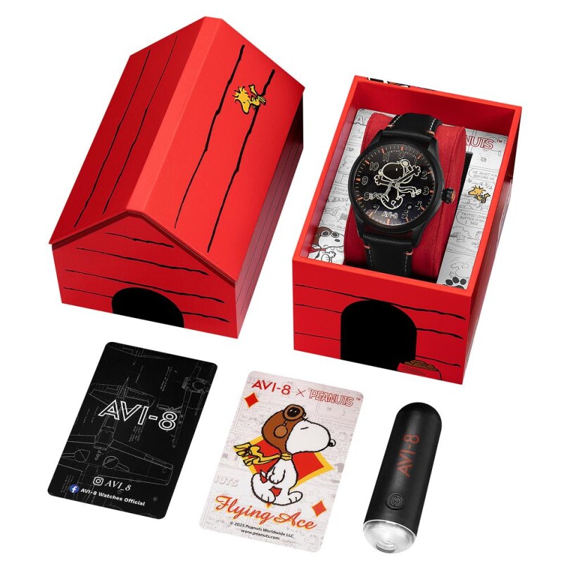 FLYBOY ENGINEER PEANUTS SNOOPY FLYING ACE MONOTONE LIMITED EDITION AV-4156-02 Otomatik (Seiko NH35 Mekanizmalı) Erkek Kol Saati - 6