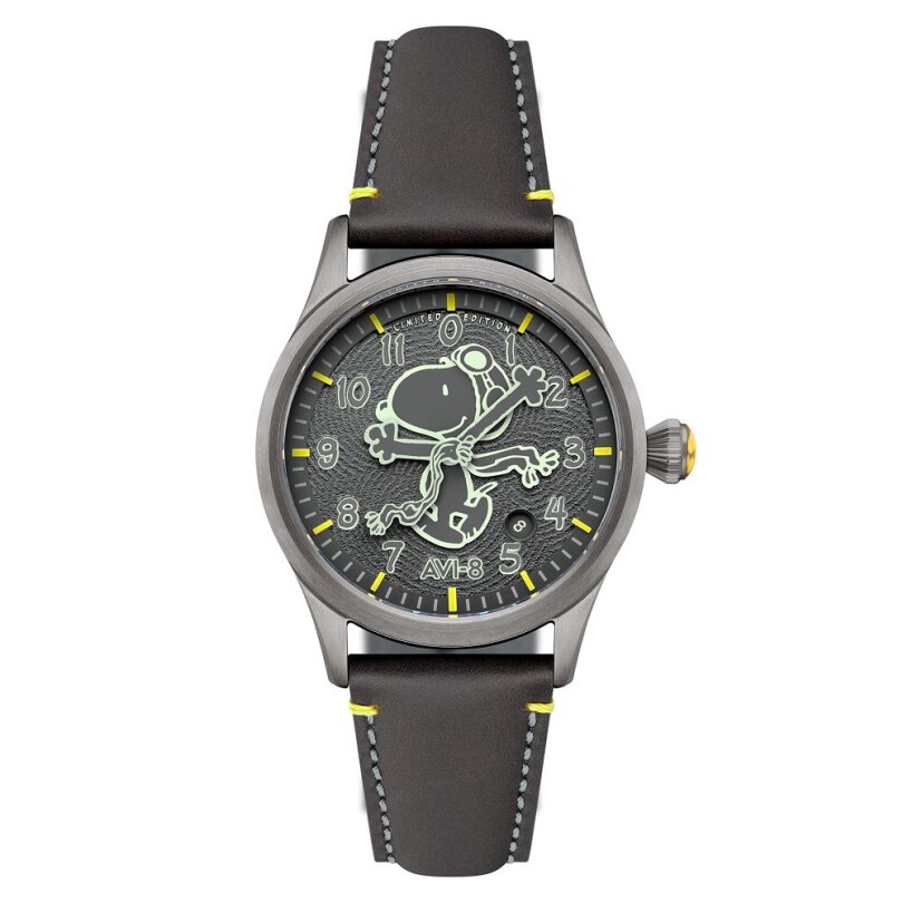 FLYBOY ENGINEER PEANUTS SNOOPY FLYING ACE MONOTONE LIMITED EDITION AV-4156-03 Otomatik (Seiko NH35 Mekanizmalı) Erkek Kol Saati