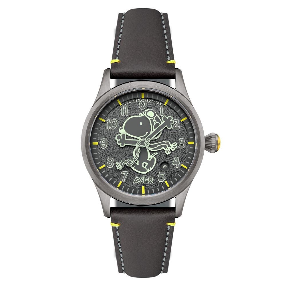 FLYBOY ENGINEER PEANUTS SNOOPY FLYING ACE MONOTONE LIMITED EDITION AV-4156-03 Otomatik (Seiko NH35 Mekanizmalı) Erkek Kol Saati - 1