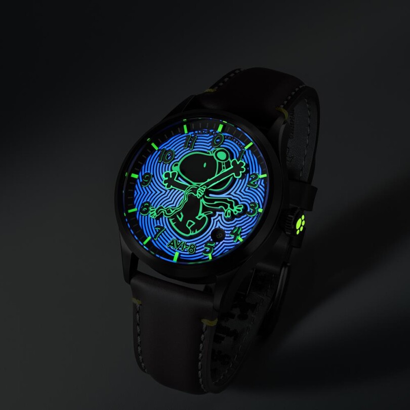FLYBOY ENGINEER PEANUTS SNOOPY FLYING ACE MONOTONE LIMITED EDITION AV-4156-03 Otomatik (Seiko NH35 Mekanizmalı) Erkek Kol Saati - 4