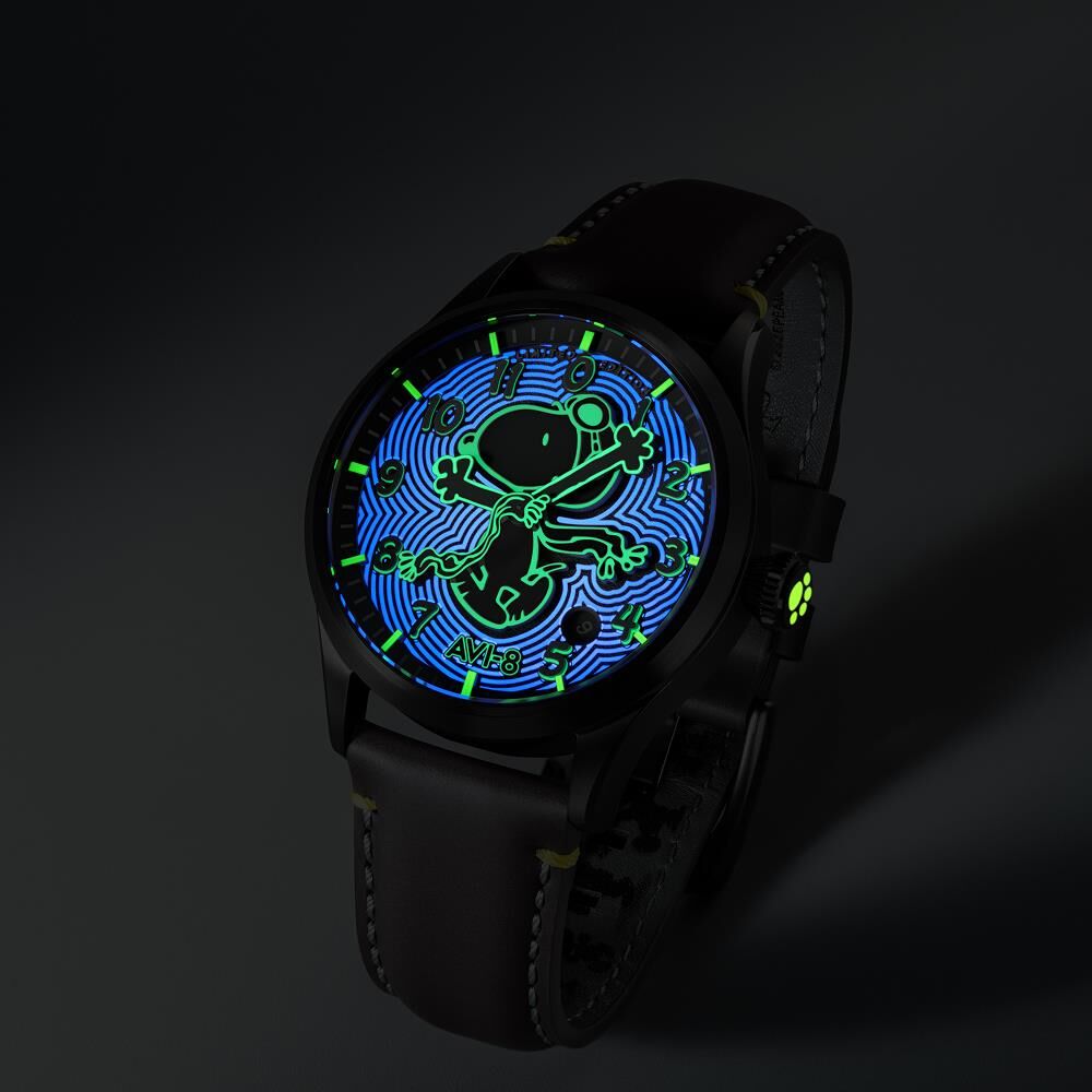 FLYBOY ENGINEER PEANUTS SNOOPY FLYING ACE MONOTONE LIMITED EDITION AV-4156-03 Otomatik (Seiko NH35 Mekanizmalı) Erkek Kol Saati - 4
