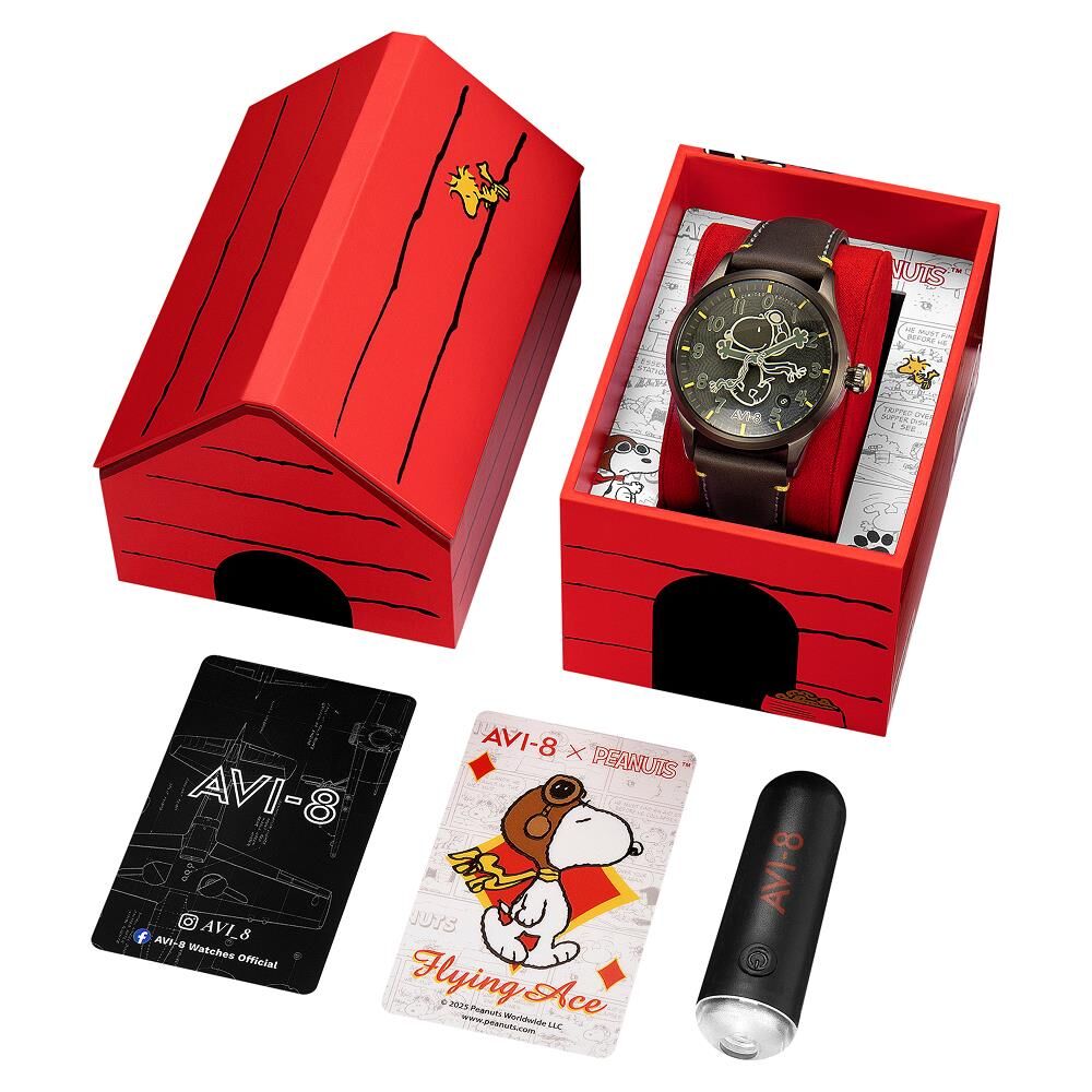 FLYBOY ENGINEER PEANUTS SNOOPY FLYING ACE MONOTONE LIMITED EDITION AV-4156-03 Otomatik (Seiko NH35 Mekanizmalı) Erkek Kol Saati - 6