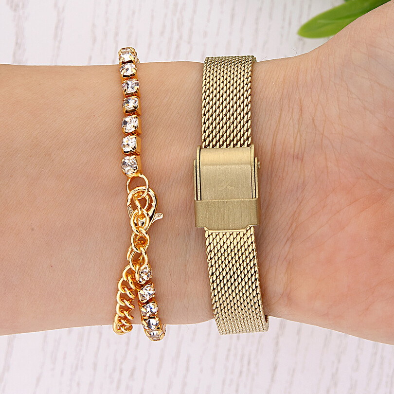 DK012860D-02 Bileklik Hediyeli Kadın Kol Saati - Thumbnail