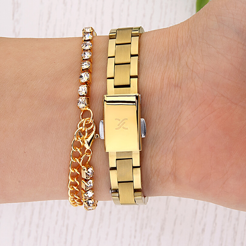 DKE.1.10677-4 Bileklik Hediyeli Kadın Kol Saati - Thumbnail