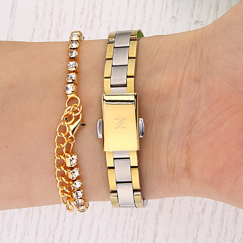 DKE.1.10677-5 Bileklik Hediyeli Kadın Kol Saati - Thumbnail