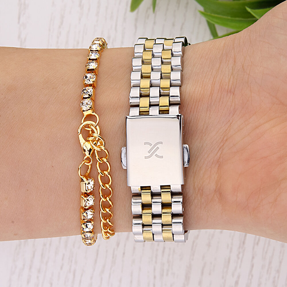 DKE.1.10811-3 Bileklik Hediyeli Kadın Kol Saati