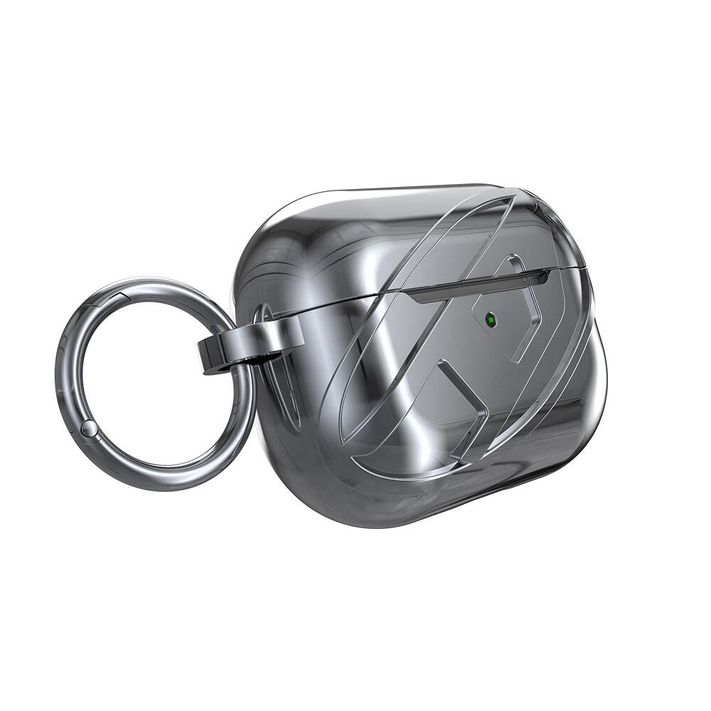 Diesel AirPods Pro / Pro 2 için Parlak Kılıf - Gümüş