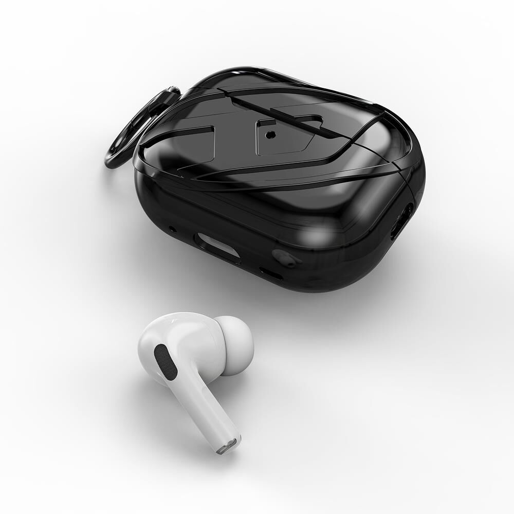 Diesel AirPods Pro / Pro 2 için Parlak Kılıf - Siyah