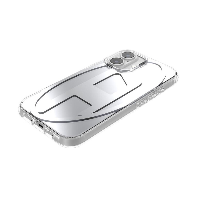 Diesel iPhone 16 Oval D Aynalı (Mirror) Kılıf - Gümüş - Thumbnail