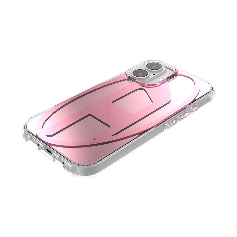 Diesel iPhone 16 Oval D Aynalı (Mirror) Kılıf - Pembe - Thumbnail