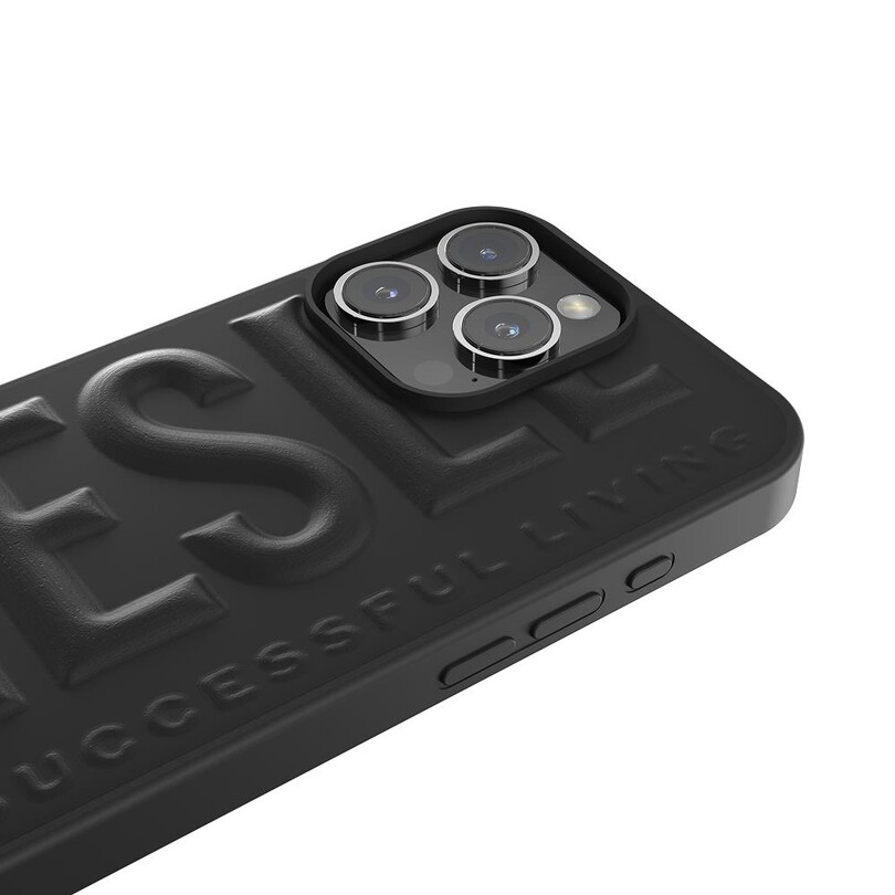 Diesel iPhone 16 Pro Max Uyumlu 3D Biscotto Kılıf - Siyah - Thumbnail