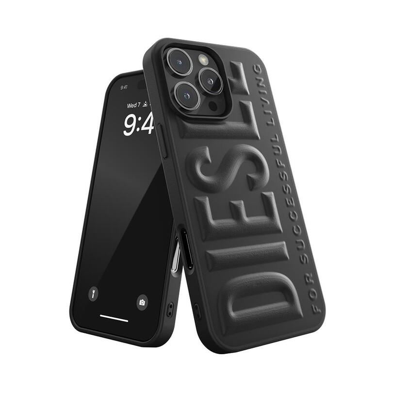 Diesel iPhone 16 Pro Max Uyumlu 3D Biscotto Kılıf - Siyah - Thumbnail