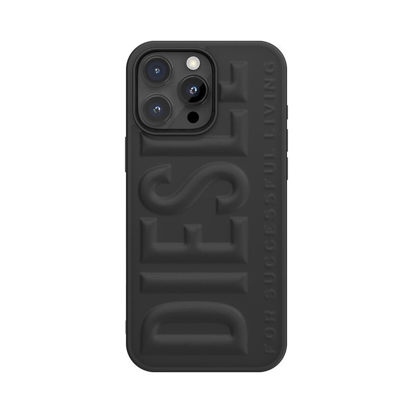 Diesel iPhone 16 Pro Max Uyumlu 3D Biscotto Kılıf - Siyah - Thumbnail