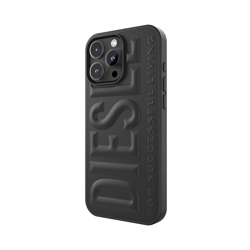 Diesel iPhone 16 Pro Max Uyumlu 3D Biscotto Kılıf - Siyah - Thumbnail