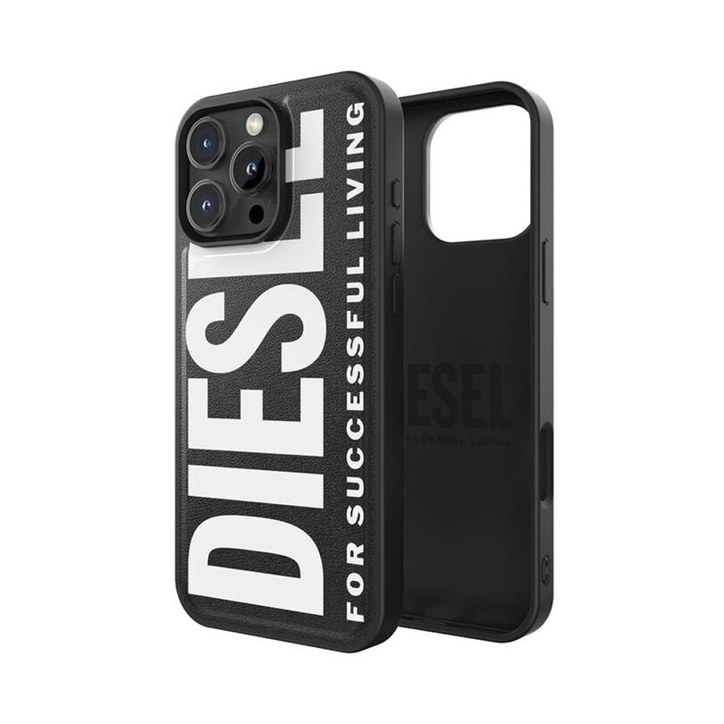 DIESEL TELEFON AKS. - Diesel iPhone 16 Pro Max Uyumlu Magsafe Destekli Core Kalıplı Kılıf - Siyah/Beyaz