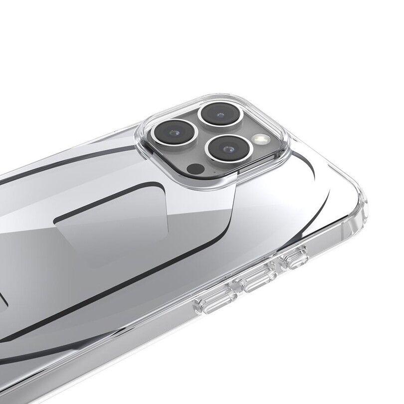 Diesel iPhone 16 Pro Max Uyumlu Oval D Aynalı (Mirror) Kılıf - Gümüş - Thumbnail