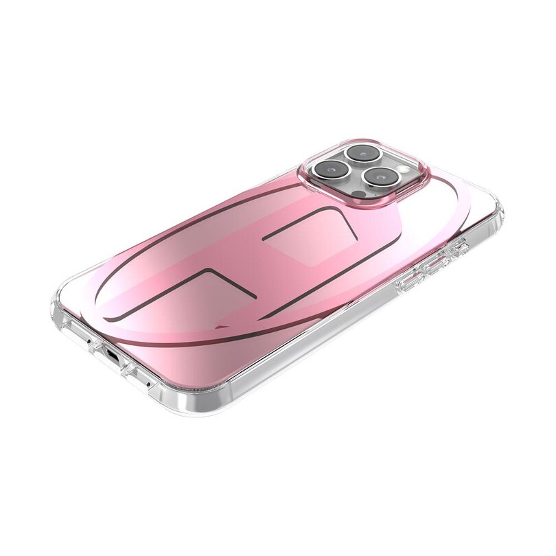 Diesel iPhone 16 Pro Max Uyumlu Oval D Aynalı (Mirror) Kılıf - Pembe - Thumbnail