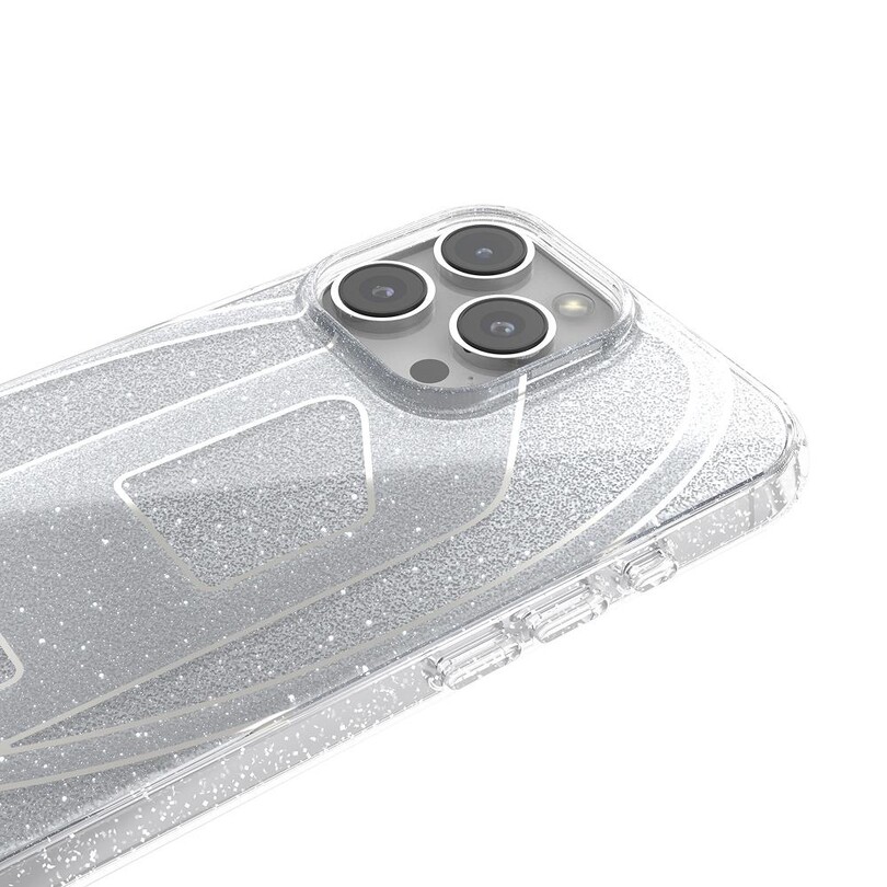 Diesel iPhone 16 Pro Max Uyumlu Oval D Simli Kılıf - Gümüş - Thumbnail