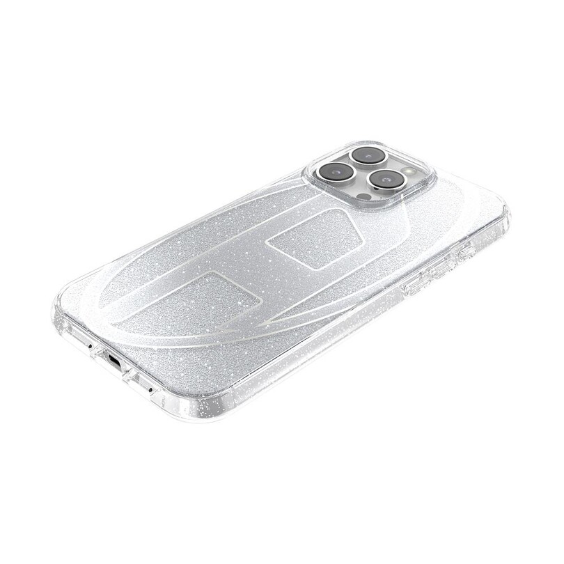 Diesel iPhone 16 Pro Max Uyumlu Oval D Simli Kılıf - Gümüş - Thumbnail