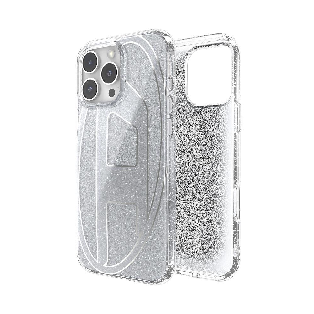 Diesel iPhone 16 Pro Max Uyumlu Oval D Simli Kılıf - Gümüş