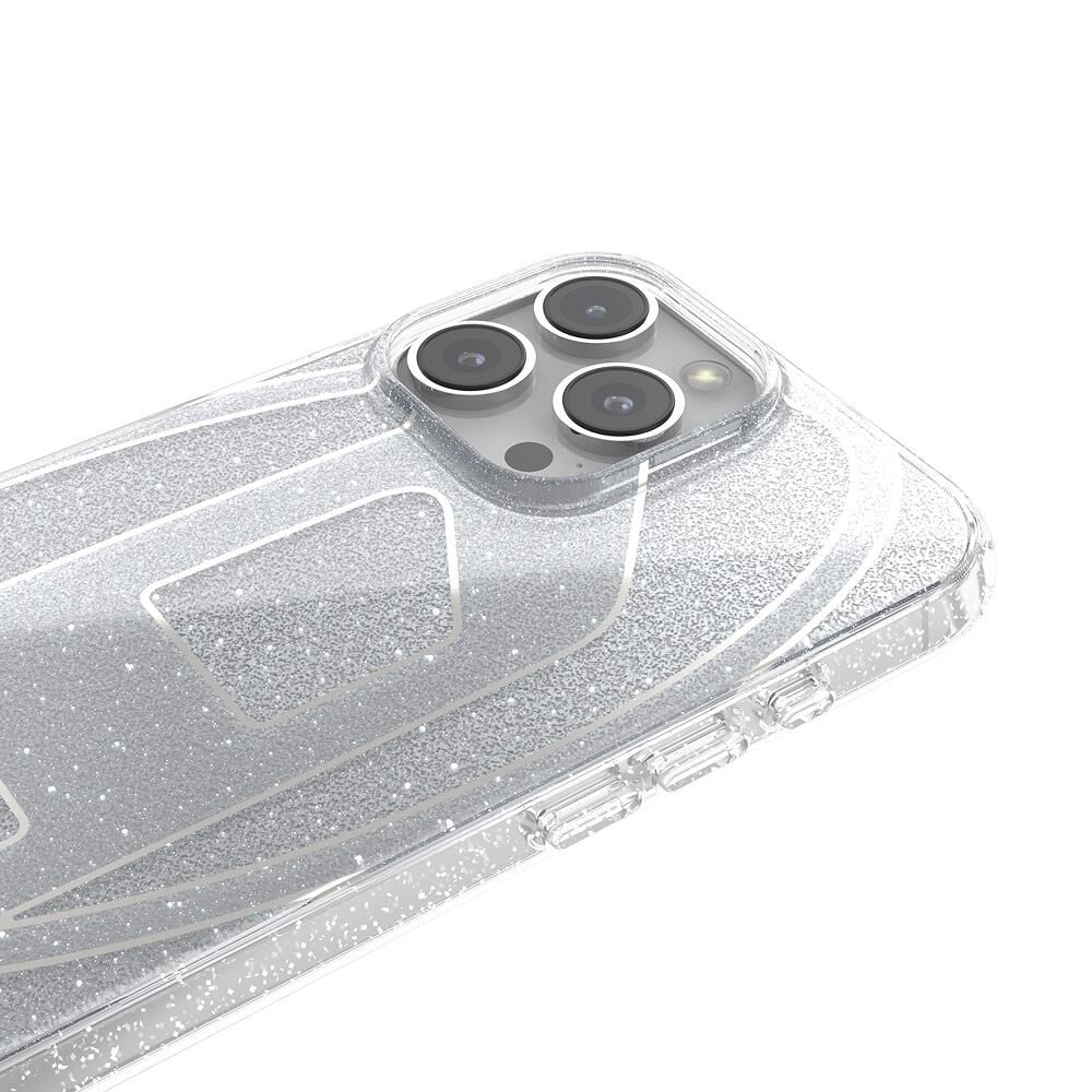 Diesel iPhone 16 Pro Max Uyumlu Oval D Simli Kılıf - Gümüş