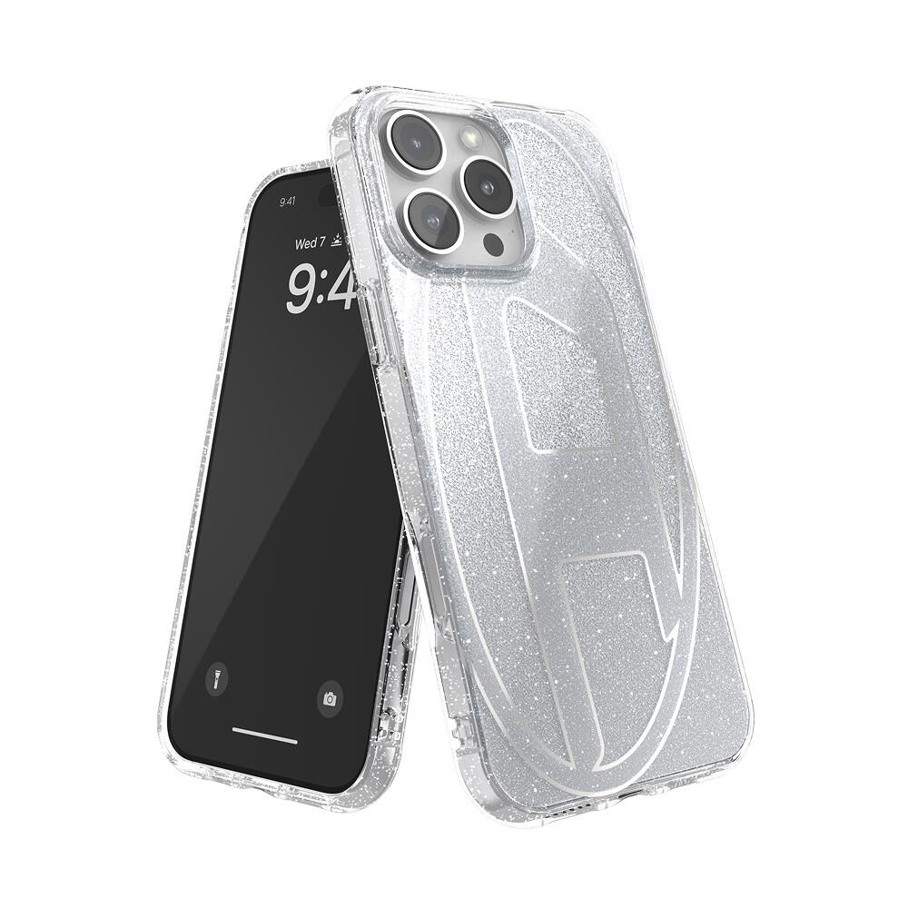 Diesel iPhone 16 Pro Max Uyumlu Oval D Simli Kılıf - Gümüş
