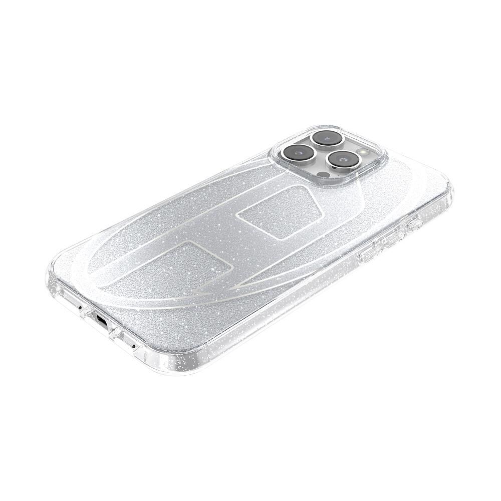 Diesel iPhone 16 Pro Max Uyumlu Oval D Simli Kılıf - Gümüş