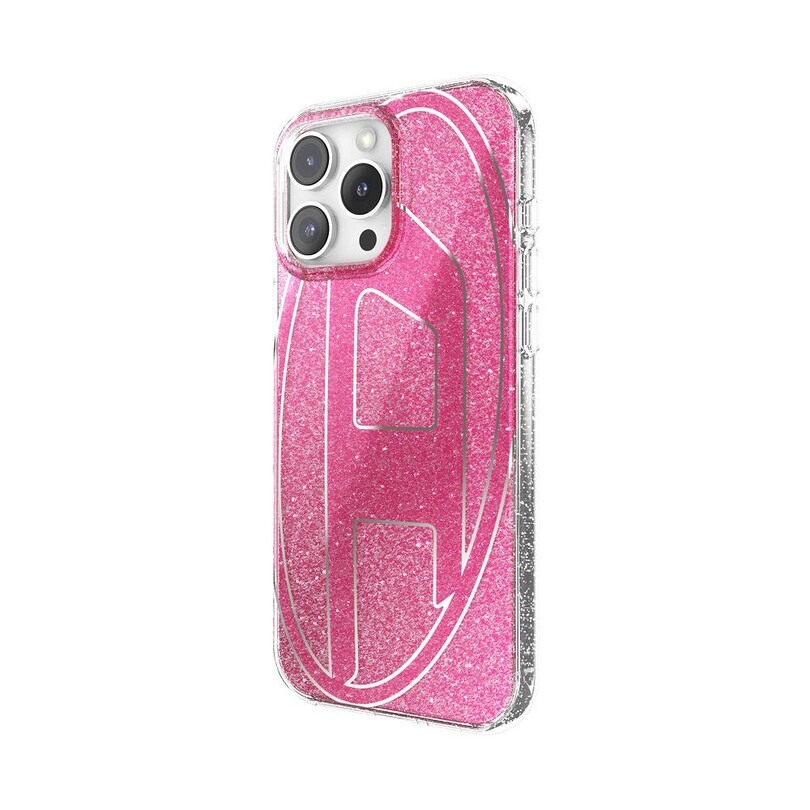 Diesel iPhone 16 Pro Max Uyumlu Oval D Simli Kılıf - Pembe - Thumbnail
