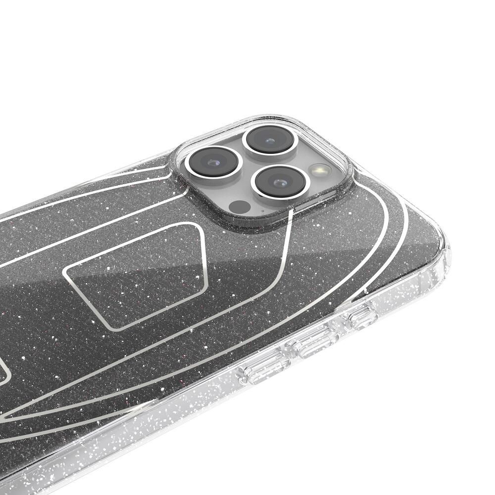 Diesel iPhone 16 Pro Max Uyumlu Oval D Simli Kılıf - Siyah