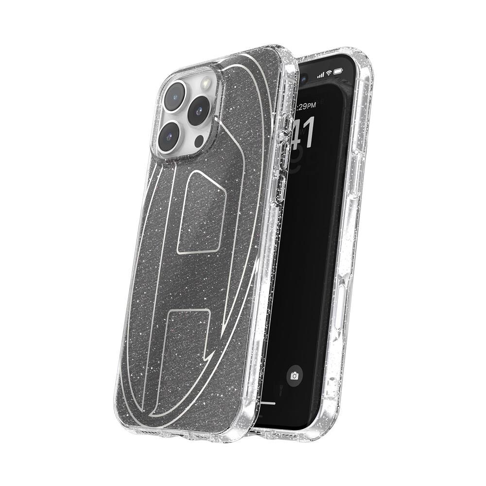 Diesel iPhone 16 Pro Max Uyumlu Oval D Simli Kılıf - Siyah