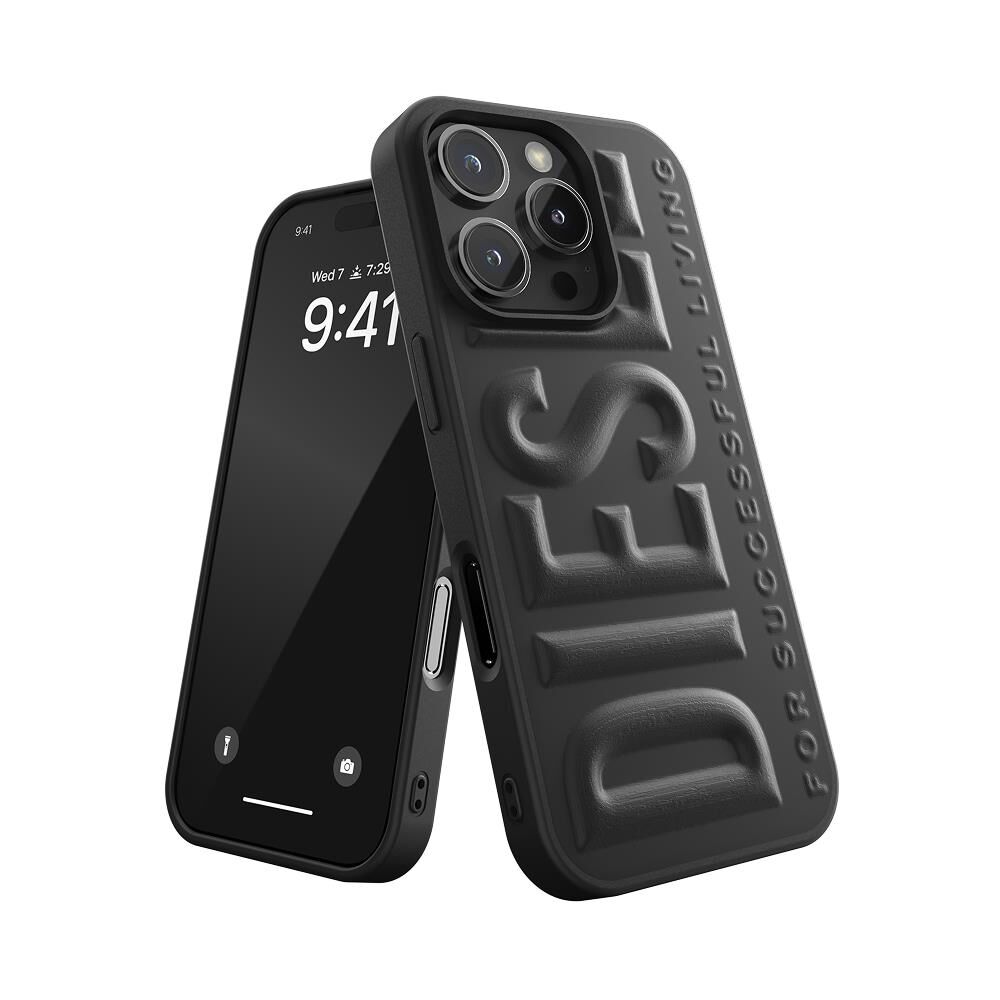 Diesel iPhone 16 Pro Uyumlu 3D Biscotto Kılıf - Siyah