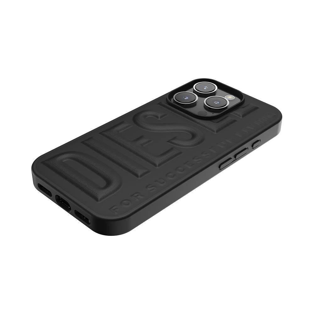 Diesel iPhone 16 Pro Uyumlu 3D Biscotto Kılıf - Siyah
