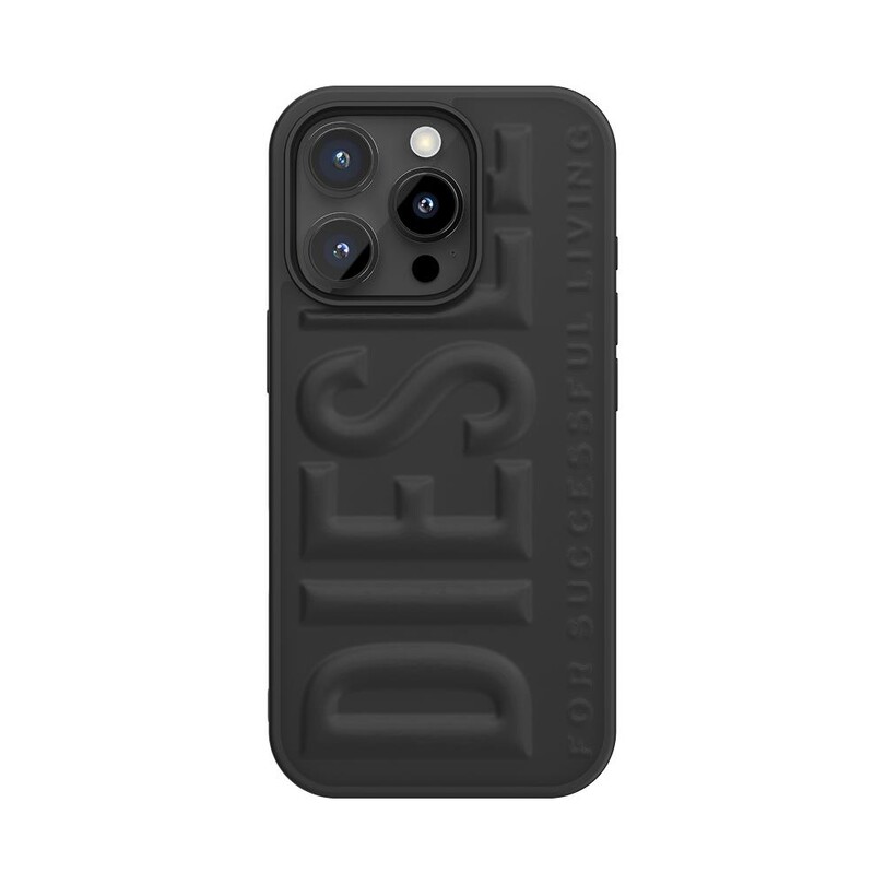 Diesel iPhone 16 Pro Uyumlu 3D Biscotto Kılıf - Siyah - Thumbnail