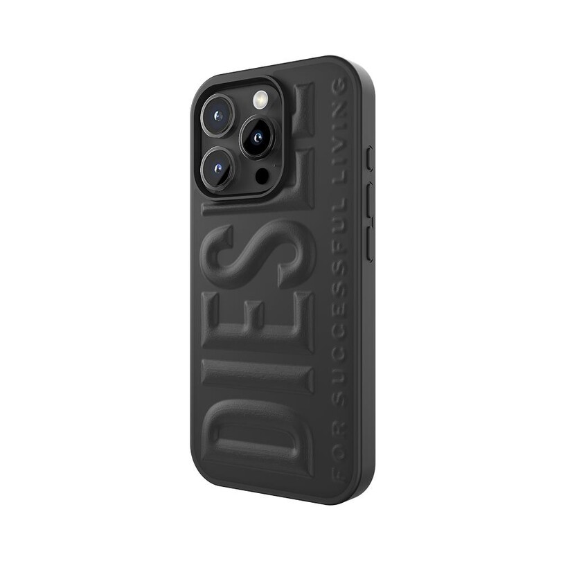 Diesel iPhone 16 Pro Uyumlu 3D Biscotto Kılıf - Siyah - Thumbnail
