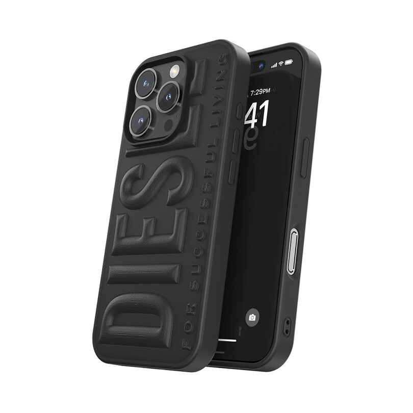 Diesel iPhone 16 Pro Uyumlu 3D Biscotto Kılıf - Siyah - Thumbnail