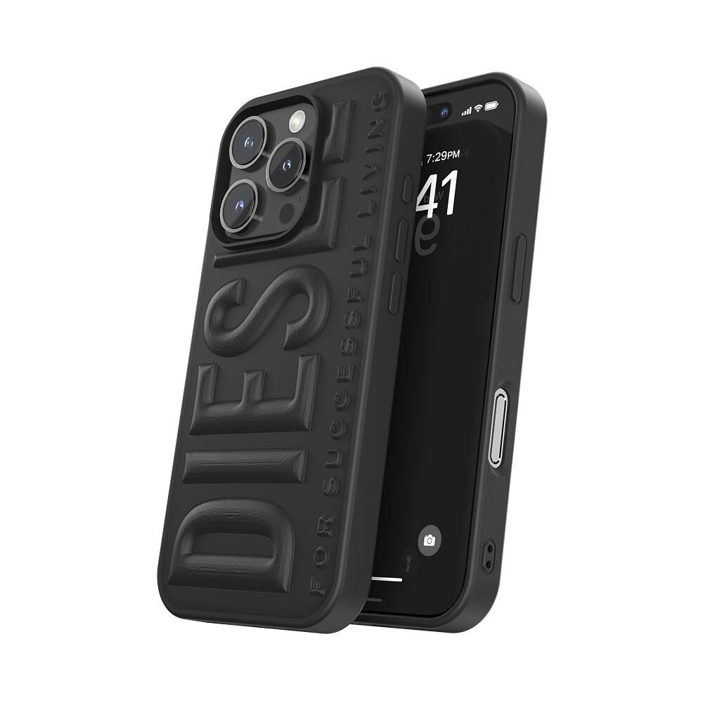 Diesel iPhone 16 Pro Uyumlu 3D Biscotto Kılıf - Siyah