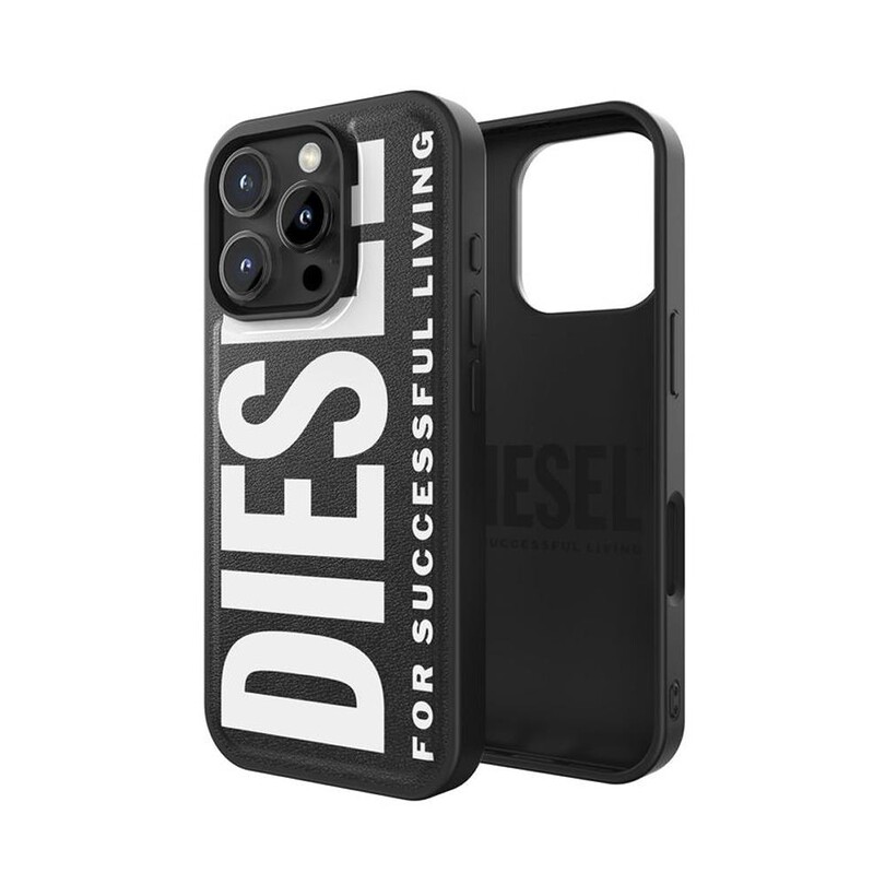 DIESEL TELEFON AKS. - Diesel iPhone 16 Pro Uyumlu Magsafe Destekli Core Kalıplı Kılıf - Siyah/Beyaz