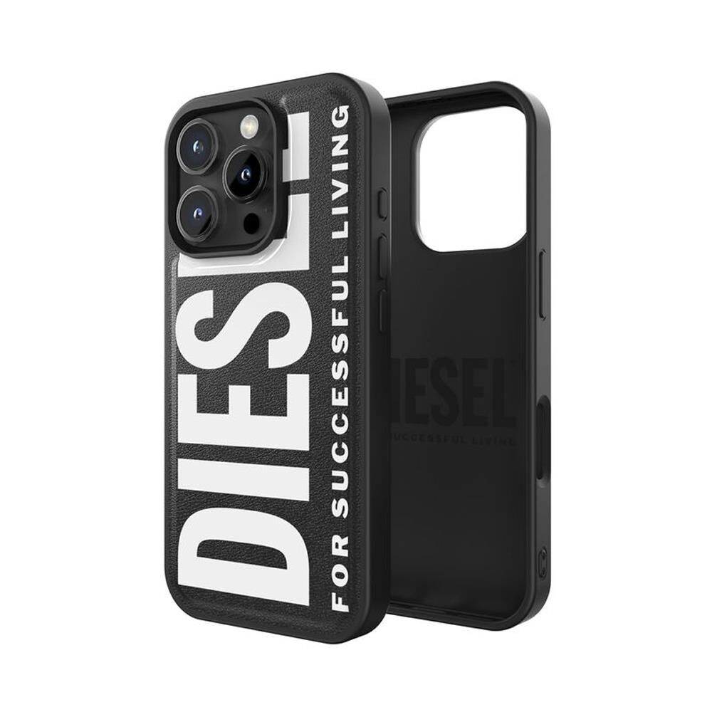Diesel iPhone 16 Pro Uyumlu Magsafe Destekli Core Kalıplı Kılıf - Siyah/Beyaz